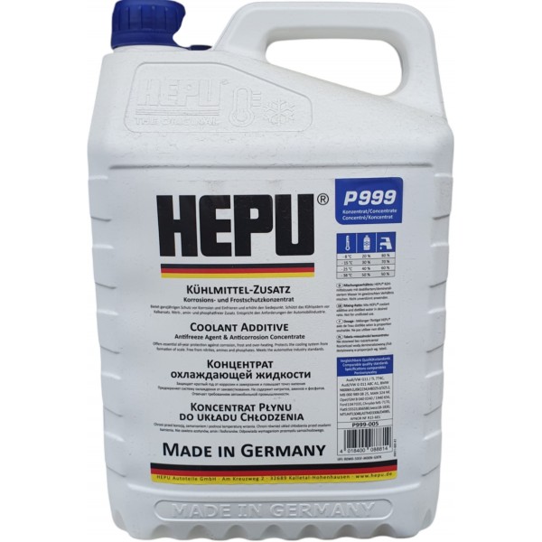 Антифриз концентрат HEPU G11 -80C 5л Синій