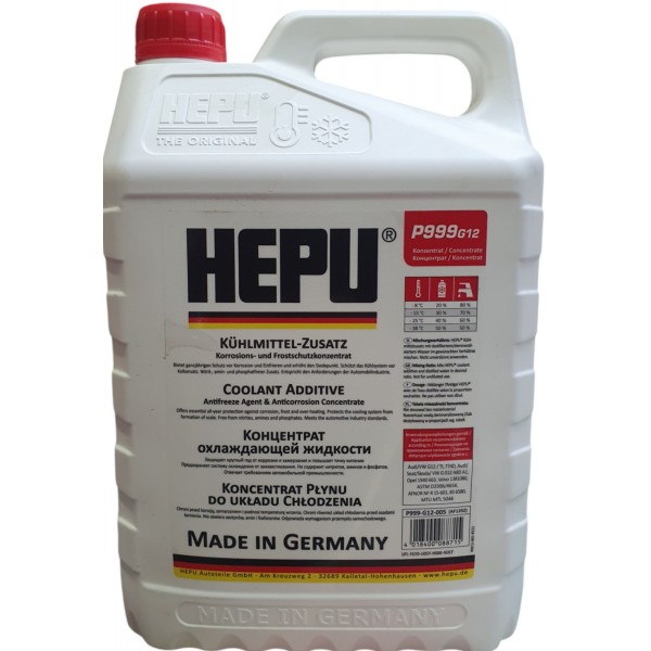 Антифриз концентрат HEPU G12 -80C 5л Червоний