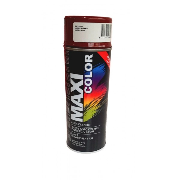 Краска аерозольная универсальная декоративная MAXI COLOR RAL 3005 бордовая  400 мл