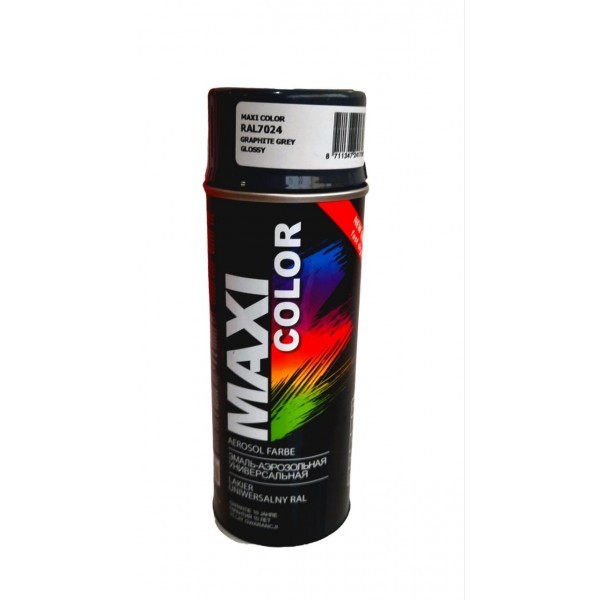 Краска аерозольная универсальная декоративная MAXI COLOR RAL 7024 графитово-серый    400 мл