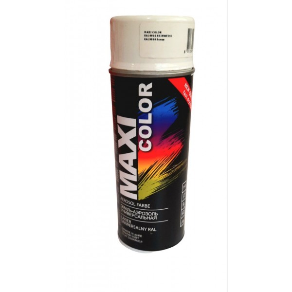 Краска аерозольная универсальная декоративная MAXI COLOR RAL 9010М белая мат. 400 мл