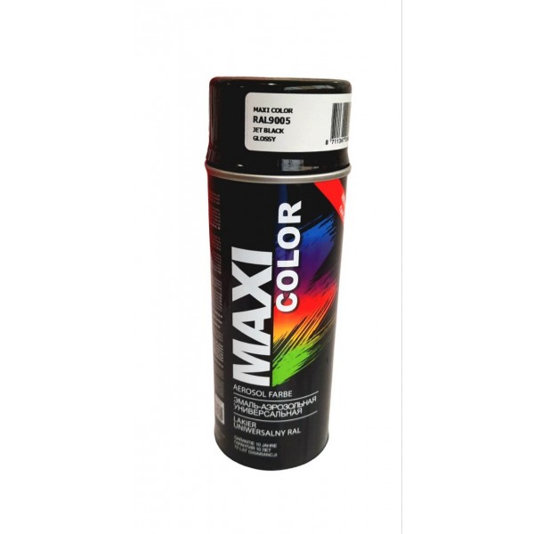 Краска аерозольная универсальная декоративная MAXI COLOR RAL 9005 черная гланец  400 мл