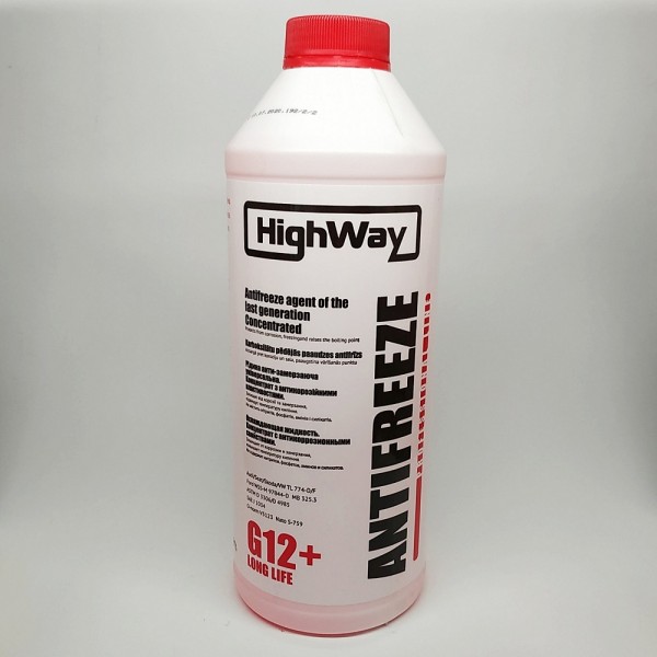 Рідина анти-замерзальна HighWay Антифриз G12 концентрат червоний 1,5л
